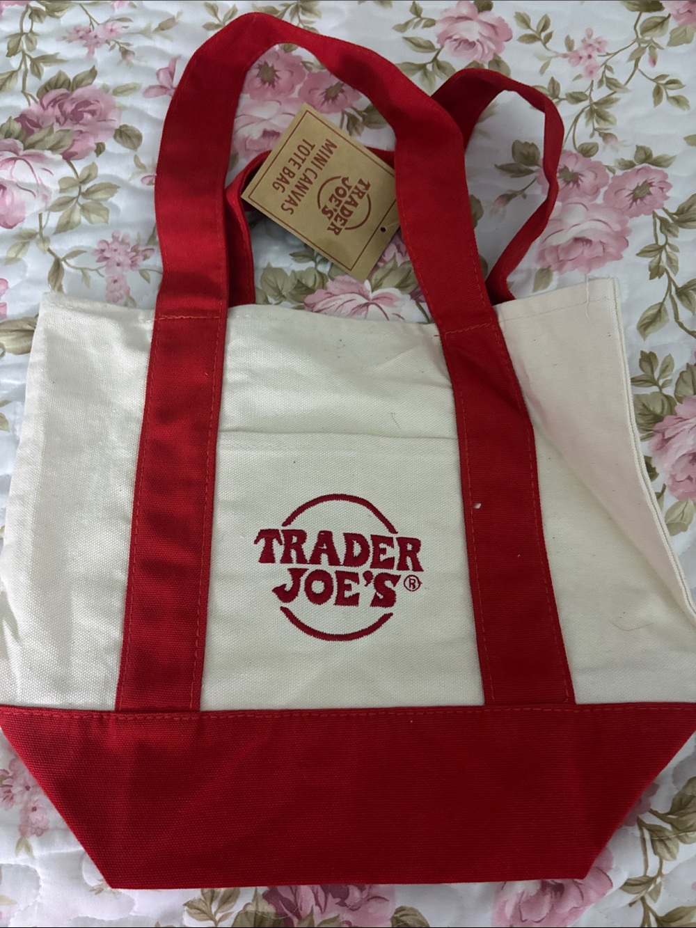 Trader Joe’s mini Red Canvas Tote Bag
